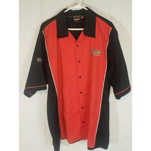 Victory Motorcycle Mechanics Garage Shirt Short Sl Button Up Red Black Men’s XXL
